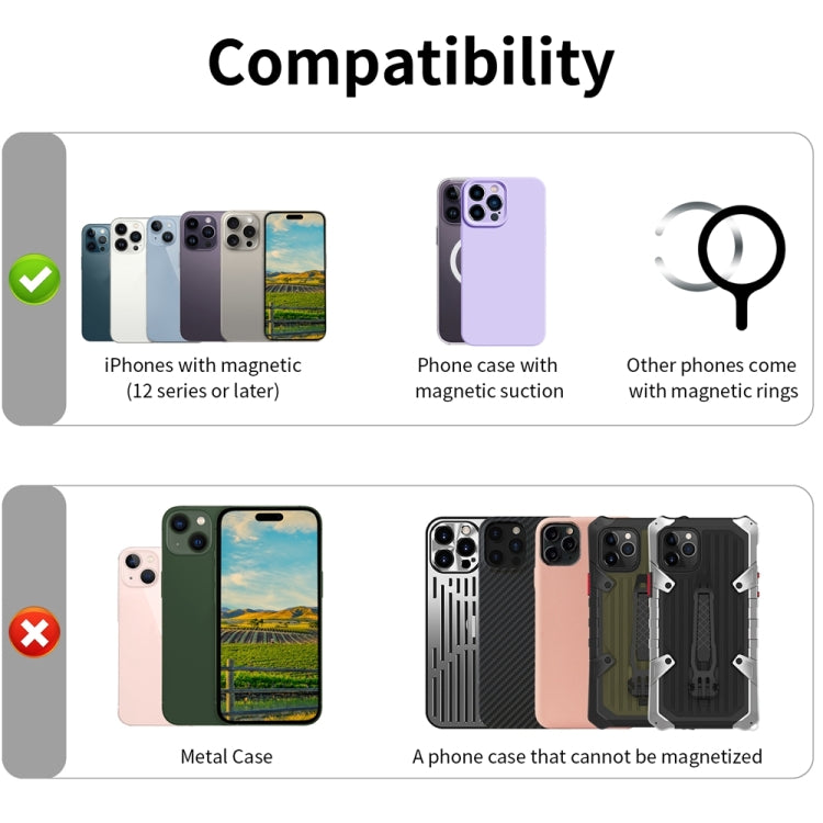 HS-005 MagSafe Magnetic Zipper Card Bag Mobile Phone Back Sticker