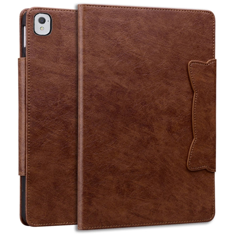 For iPad Air / Air 2 / 9.7 2017 / 2018 Cat Buckle Leather Smart Tablet Case