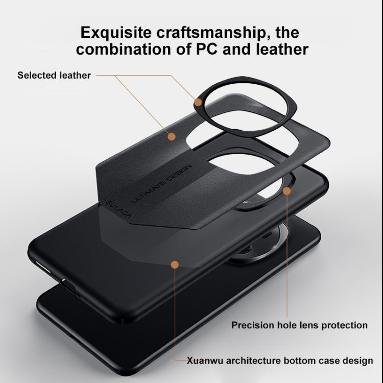 For Honor Magic6 SULADA Splicing Plain Leather PC Shockproof Phone Case