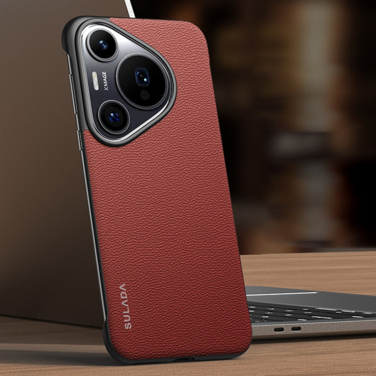 For Huawei Pura 70 Pro / 70 Pro+ SULADA Frameless Top Layer Cowhide Leather + PC Phone Case