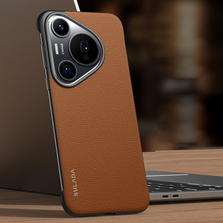 For Huawei Pura 70 Pro / 70 Pro+ SULADA Frameless Top Layer Cowhide Leather + PC Phone Case