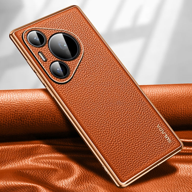 For Huawei Pura 70 Pro SULADA TPU + Litchi Texture Leather Phone Case
