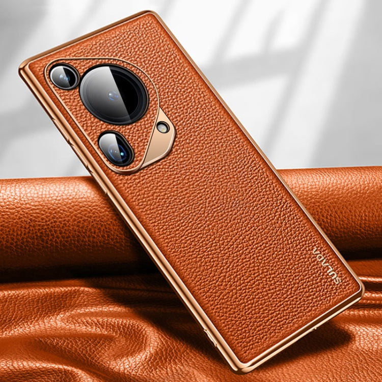 For Huawei Pura 70 Ultra SULADA TPU + Litchi Texture Leather Phone Case
