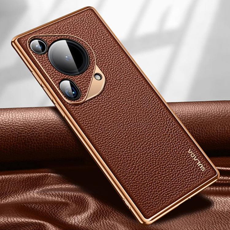 For Huawei Pura 70 Ultra SULADA TPU + Litchi Texture Leather Phone Case