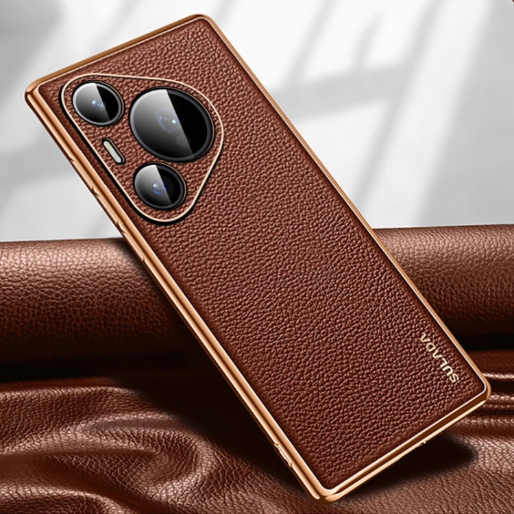 For Huawei Pura 70 SULADA TPU + Litchi Texture Leather Phone Case