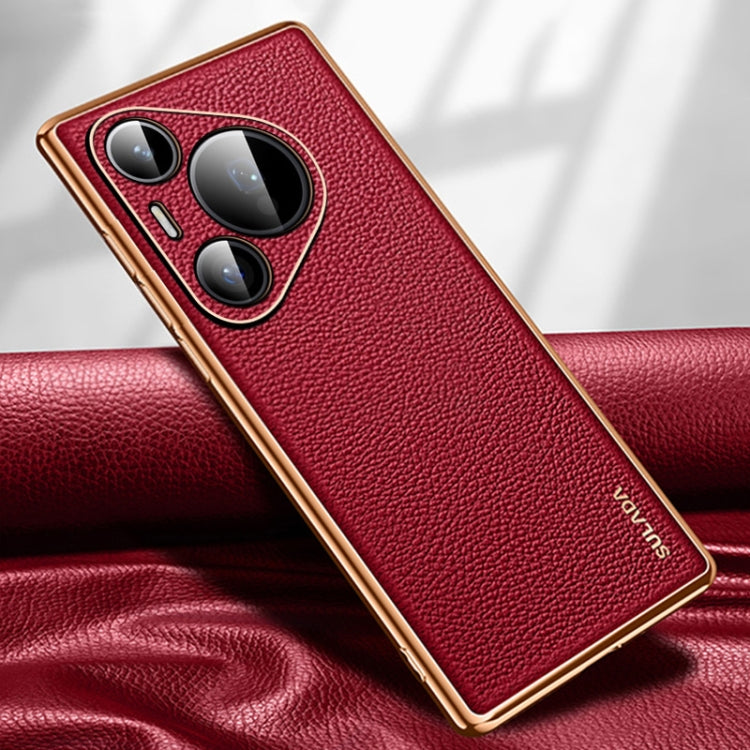 For Huawei Pura 70 SULADA TPU + Litchi Texture Leather Phone Case
