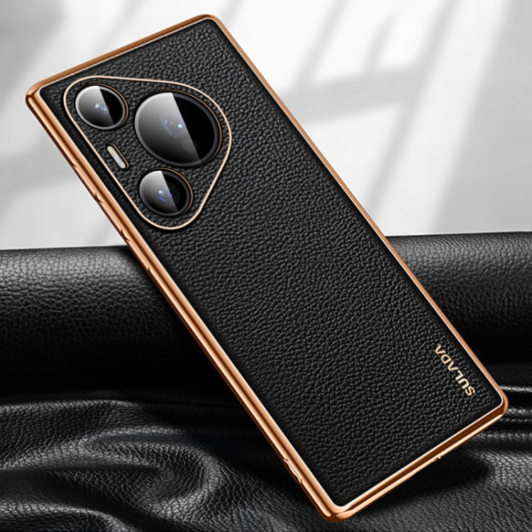 For Huawei Pura 70 SULADA TPU + Litchi Texture Leather Phone Case