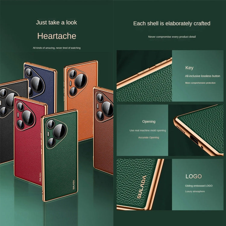 For Huawei Pura 70 Ultra SULADA TPU + Litchi Texture Leather Phone Case