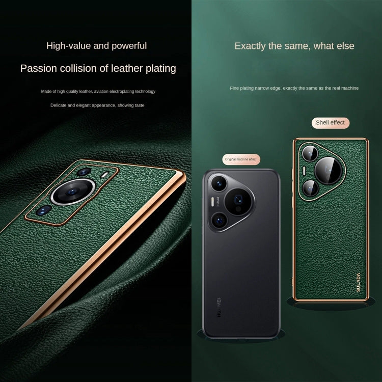 For Huawei Pura 70 SULADA TPU + Litchi Texture Leather Phone Case