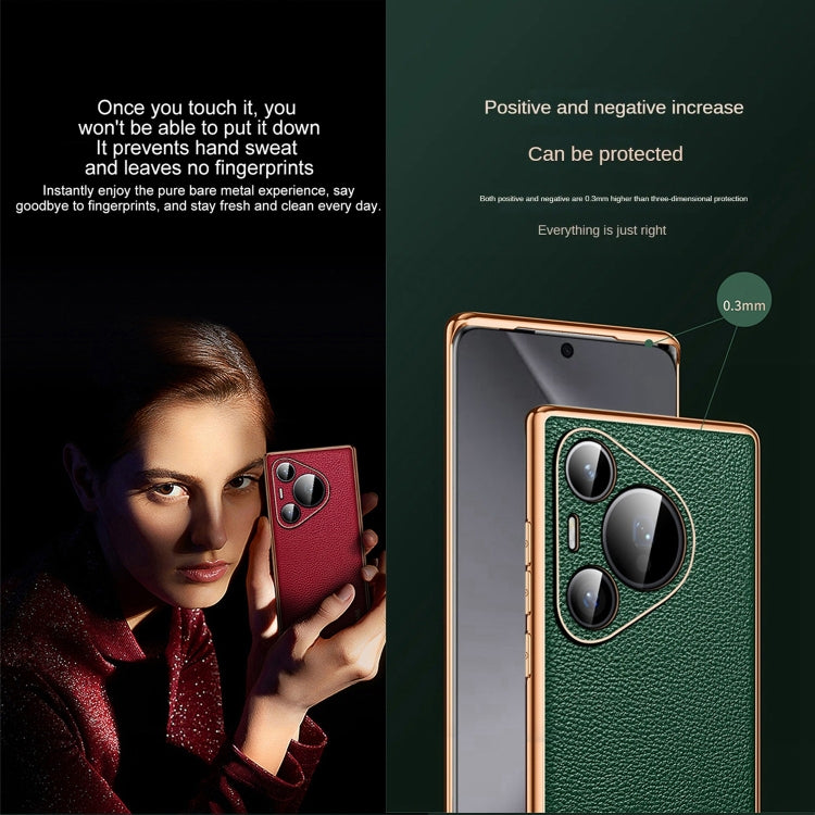 For Huawei Pura 70 SULADA TPU + Litchi Texture Leather Phone Case