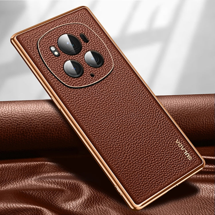 For Honor Magic6 Pro SULADA TPU + Litchi Texture Leather Phone Case