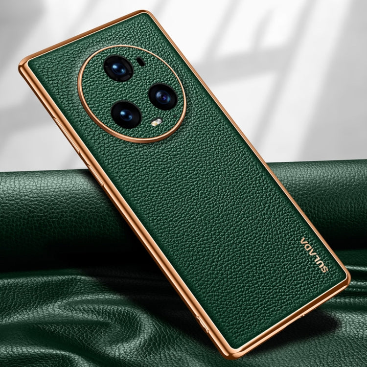 For Honor Magic5 Pro SULADA TPU + Litchi Texture Leather Phone Case