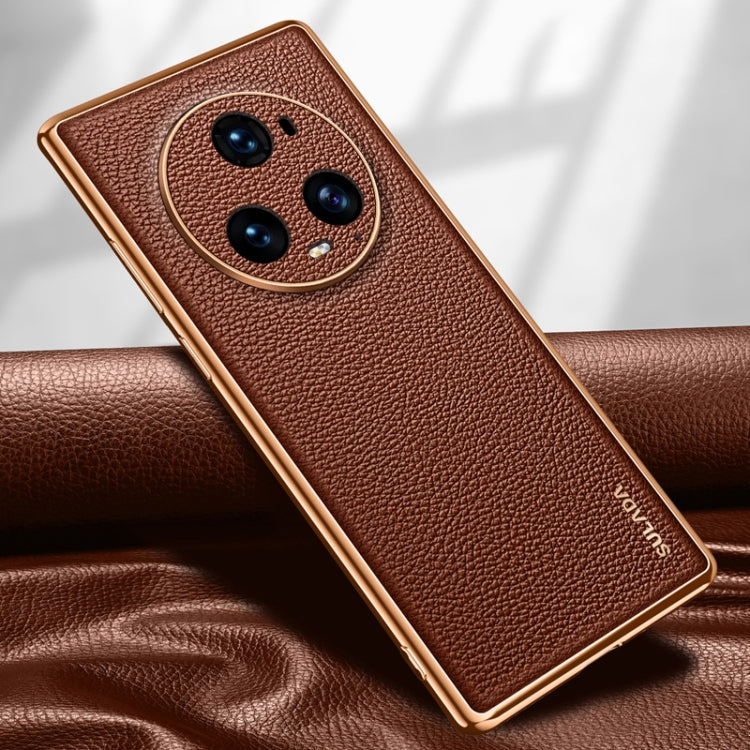 For Honor Magic5 Pro SULADA TPU + Litchi Texture Leather Phone Case