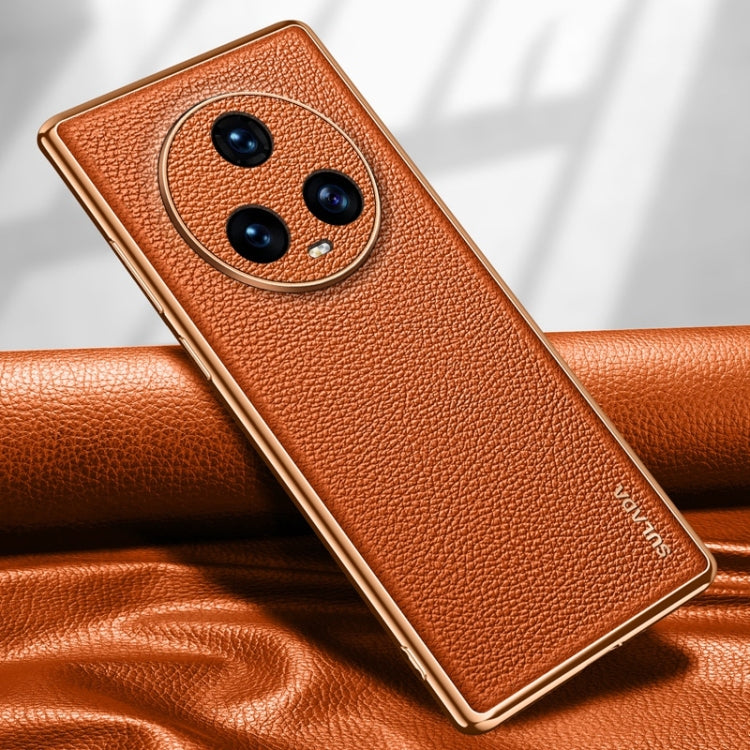 For Honor Magic5 SULADA TPU + Litchi Texture Leather Phone Case
