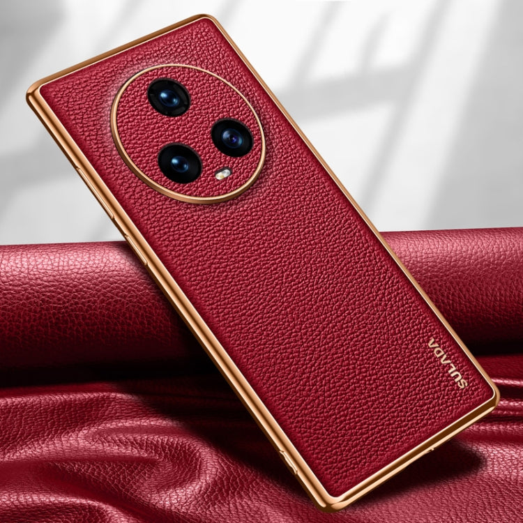 For Honor Magic5 SULADA TPU + Litchi Texture Leather Phone Case