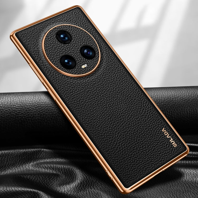 For Honor Magic5 SULADA TPU + Litchi Texture Leather Phone Case