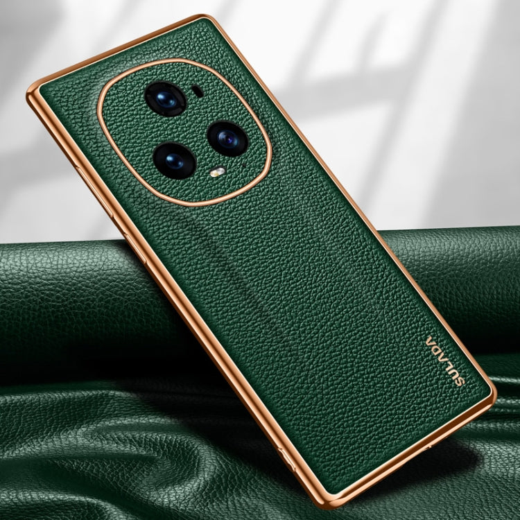 For Honor Magic5 Ultimate SULADA TPU + Litchi Texture Leather Phone Case