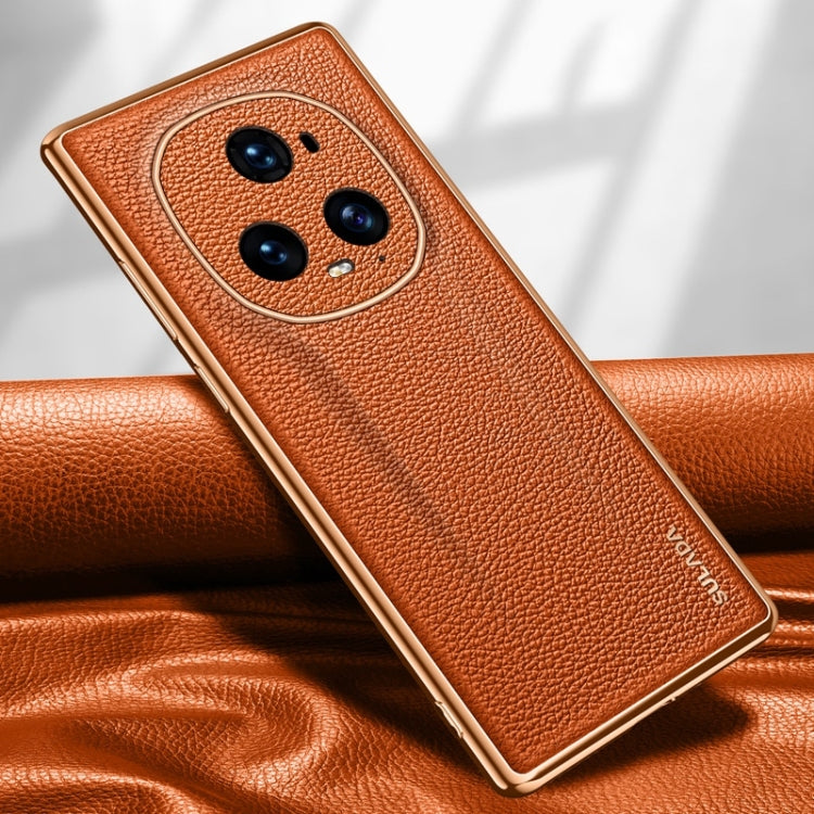 For Honor Magic5 Ultimate SULADA TPU + Litchi Texture Leather Phone Case