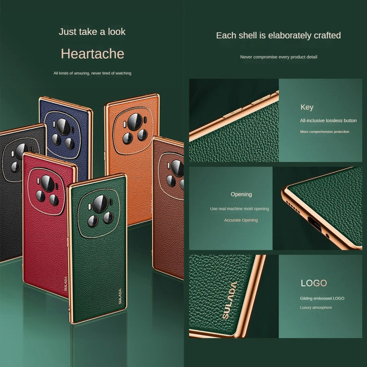 For Honor Magic5 Ultimate SULADA TPU + Litchi Texture Leather Phone Case