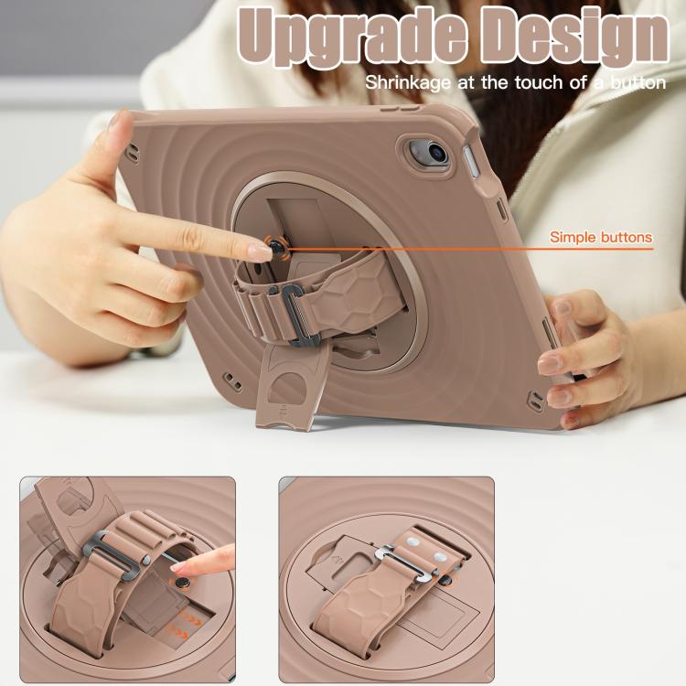 For iPad 2025 / 2022 Rotation Holder Silicone Hybrid PC Tablet Case