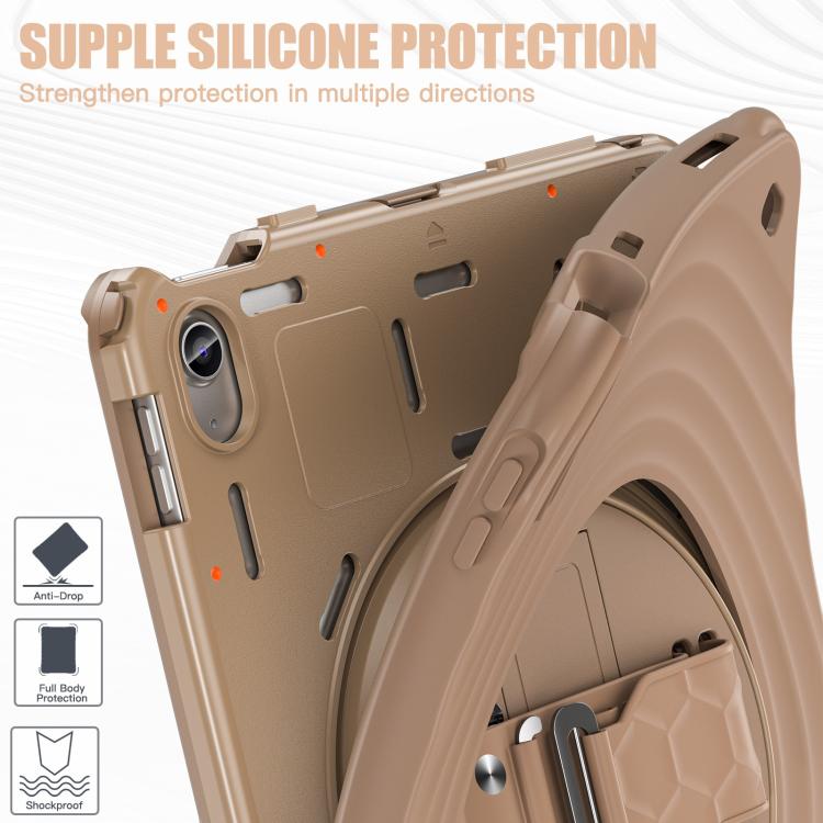 For iPad 2025 / 2022 Rotation Holder Silicone Hybrid PC Tablet Case