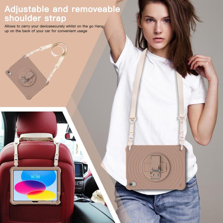For iPad 2025 / 2022 Rotation Holder Silicone Hybrid PC Tablet Case