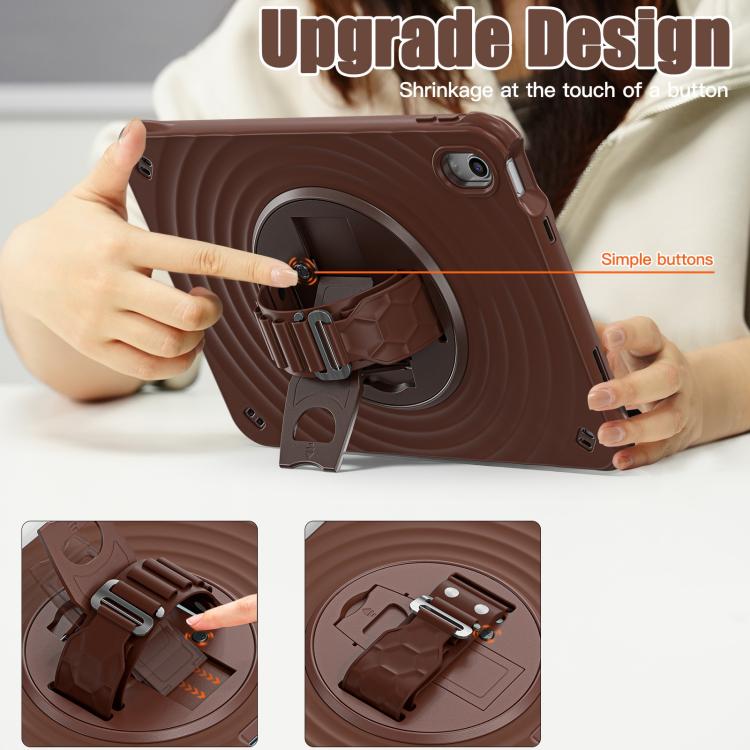 For iPad 2025 / 2022 Rotation Holder Silicone Hybrid PC Tablet Case