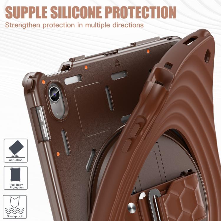 For iPad 2025 / 2022 Rotation Holder Silicone Hybrid PC Tablet Case