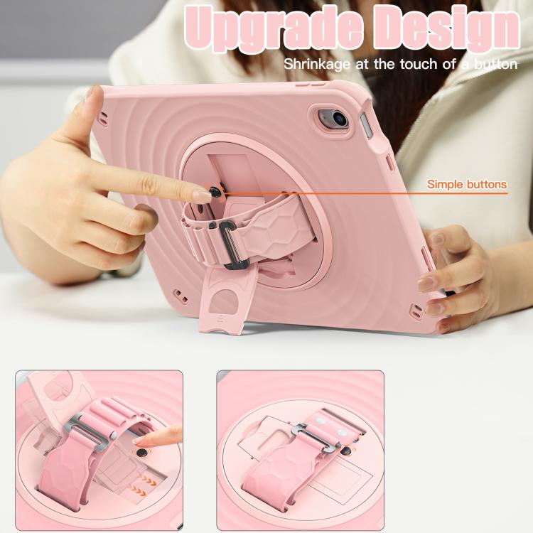 For iPad 2025 / 2022 Rotation Holder Silicone Hybrid PC Tablet Case