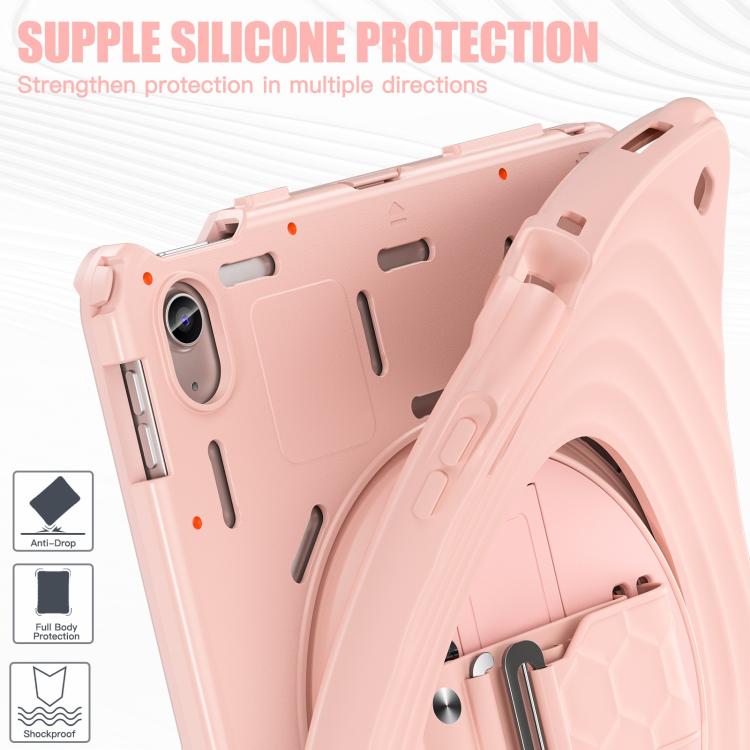 For iPad 2025 / 2022 Rotation Holder Silicone Hybrid PC Tablet Case
