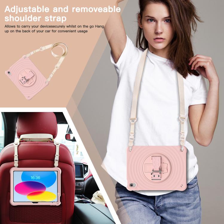 For iPad 2025 / 2022 Rotation Holder Silicone Hybrid PC Tablet Case