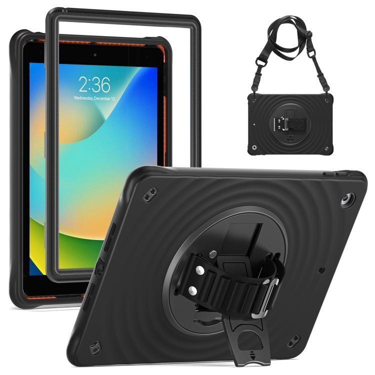 For iPad 10.2 2021 / 2020 / 2019 Rotation Holder Silicone Hybrid PC Tablet Case