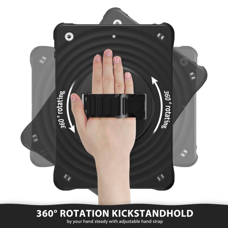 For iPad 10.2 2021 / 2020 / 2019 Rotation Holder Silicone Hybrid PC Tablet Case