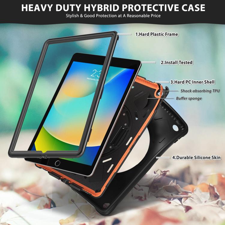 For iPad 10.2 2021 / 2020 / 2019 Rotation Holder Silicone Hybrid PC Tablet Case