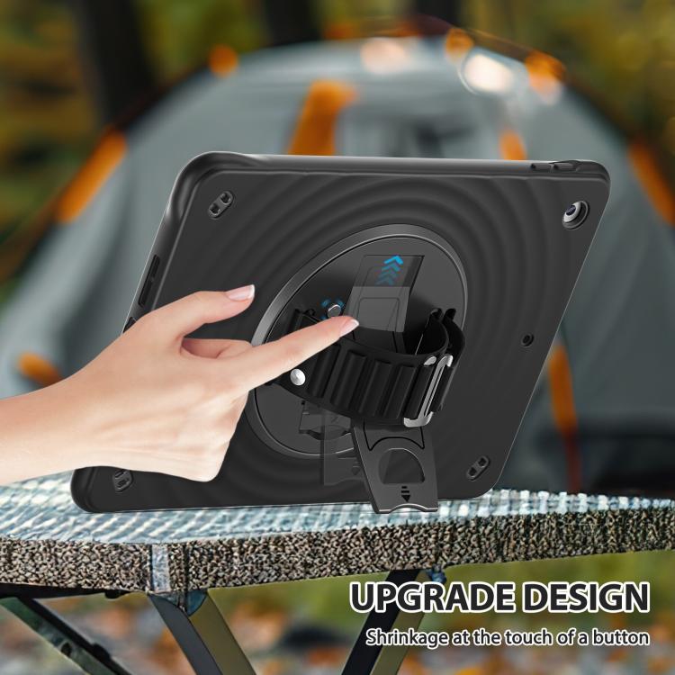 For iPad 10.2 2021 / 2020 / 2019 Rotation Holder Silicone Hybrid PC Tablet Case
