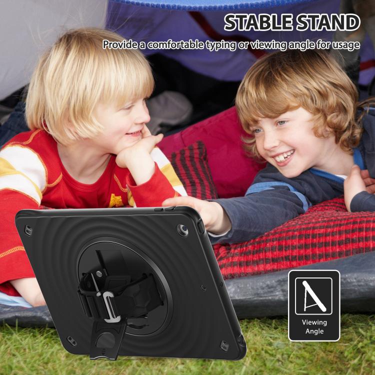 For iPad 10.2 2021 / 2020 / 2019 Rotation Holder Silicone Hybrid PC Tablet Case