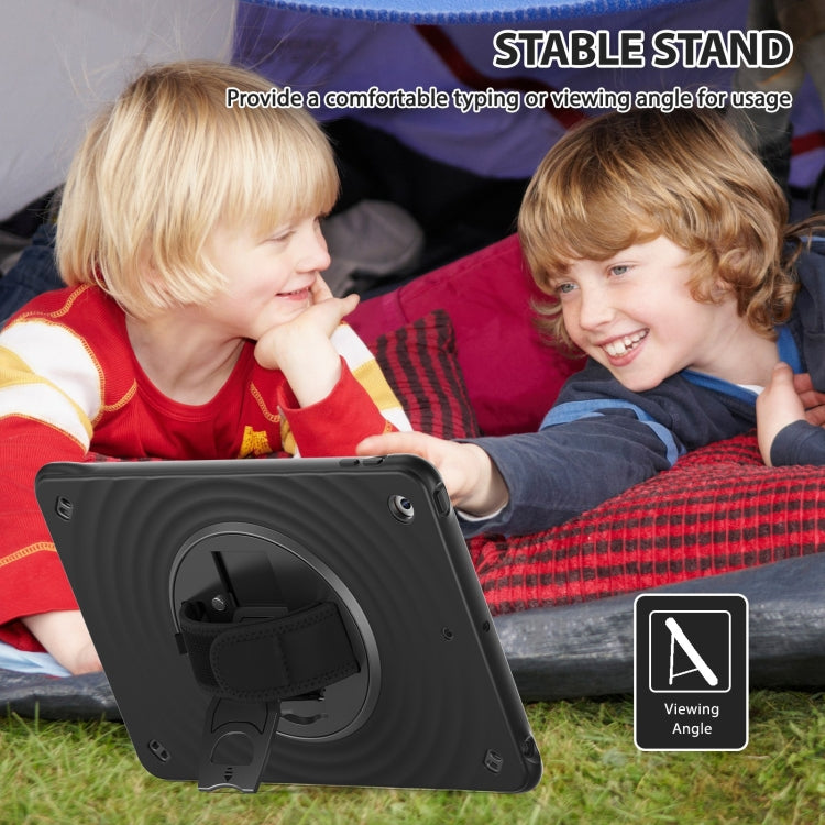 For iPad 10.2 2021 / 2020 / 2019 Rotation Holder Silicone Hybrid PC Tablet Case