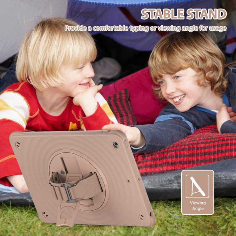 For iPad 10.2 2021 / 2020 / 2019 Rotation Holder Silicone Hybrid PC Tablet Case