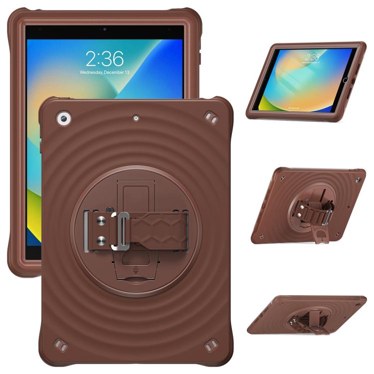 For iPad 10.2 2021 / 2020 / 2019 Rotation Holder Silicone Hybrid PC Tablet Case