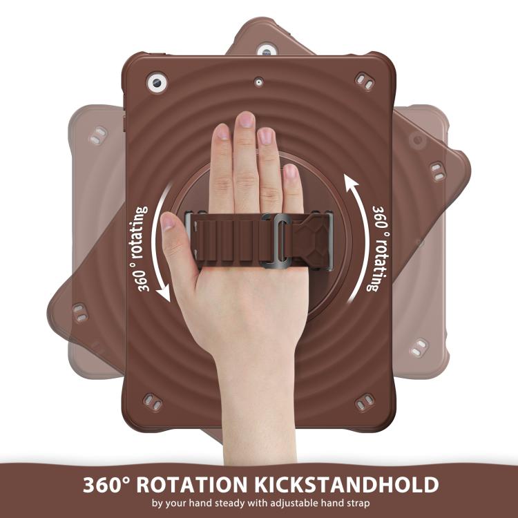 For iPad 10.2 2021 / 2020 / 2019 Rotation Holder Silicone Hybrid PC Tablet Case