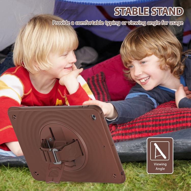 For iPad 10.2 2021 / 2020 / 2019 Rotation Holder Silicone Hybrid PC Tablet Case
