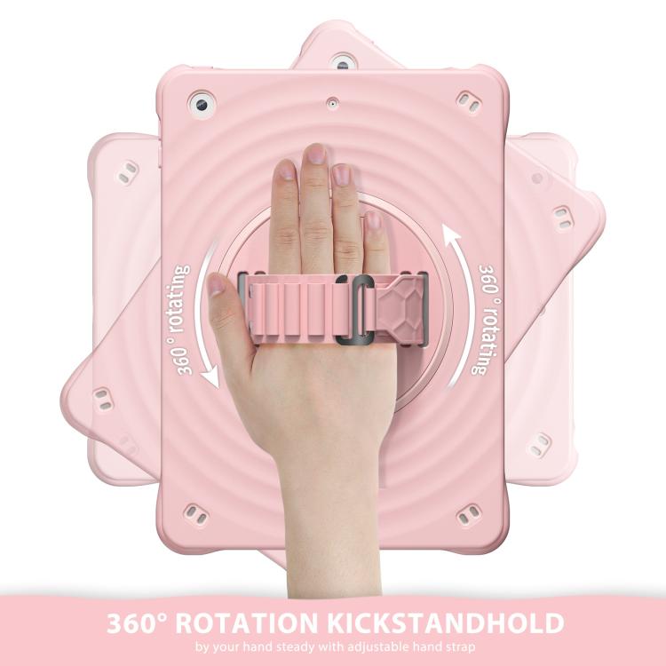 For iPad 10.2 2021 / 2020 / 2019 Rotation Holder Silicone Hybrid PC Tablet Case
