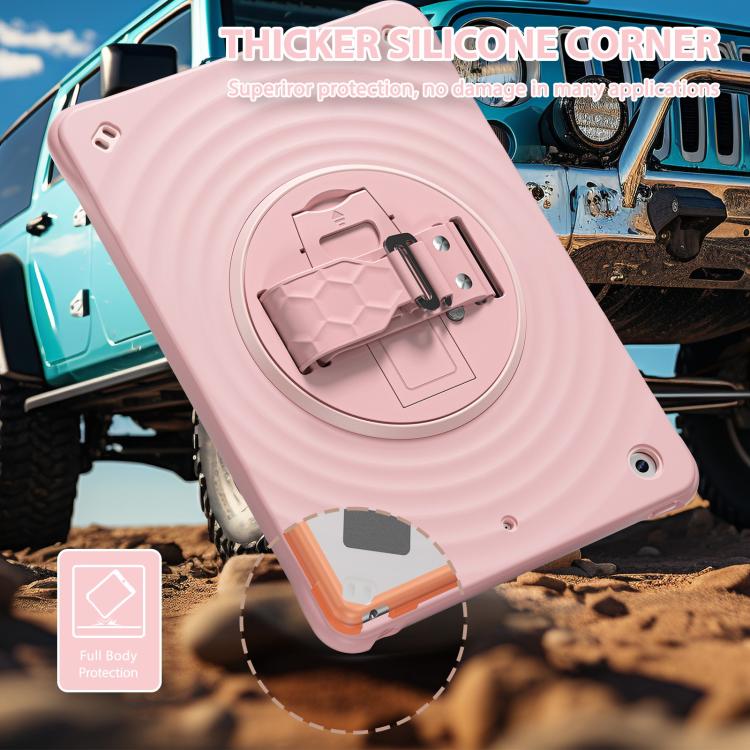 For iPad 10.2 2021 / 2020 / 2019 Rotation Holder Silicone Hybrid PC Tablet Case