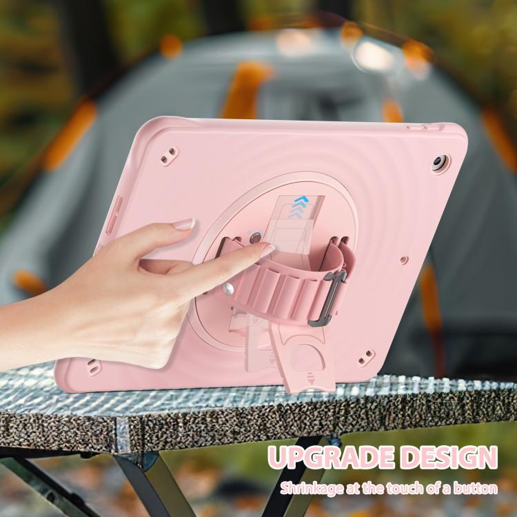For iPad 10.2 2021 / 2020 / 2019 Rotation Holder Silicone Hybrid PC Tablet Case