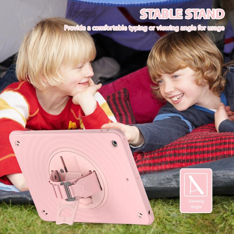 For iPad 10.2 2021 / 2020 / 2019 Rotation Holder Silicone Hybrid PC Tablet Case