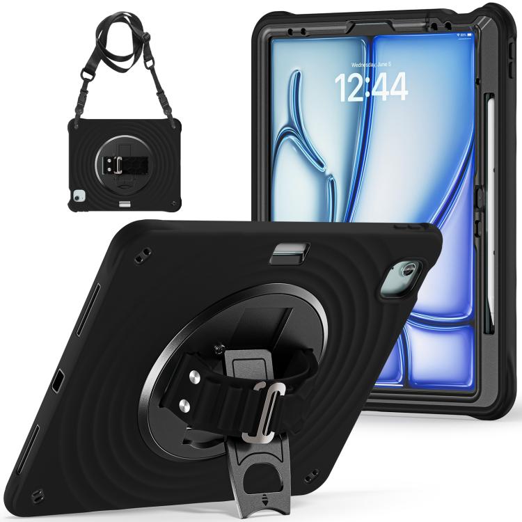 For iPad Air 13 2026 / 2025 / 2024 Rotation Holder Silicone Hybrid PC Tablet Case