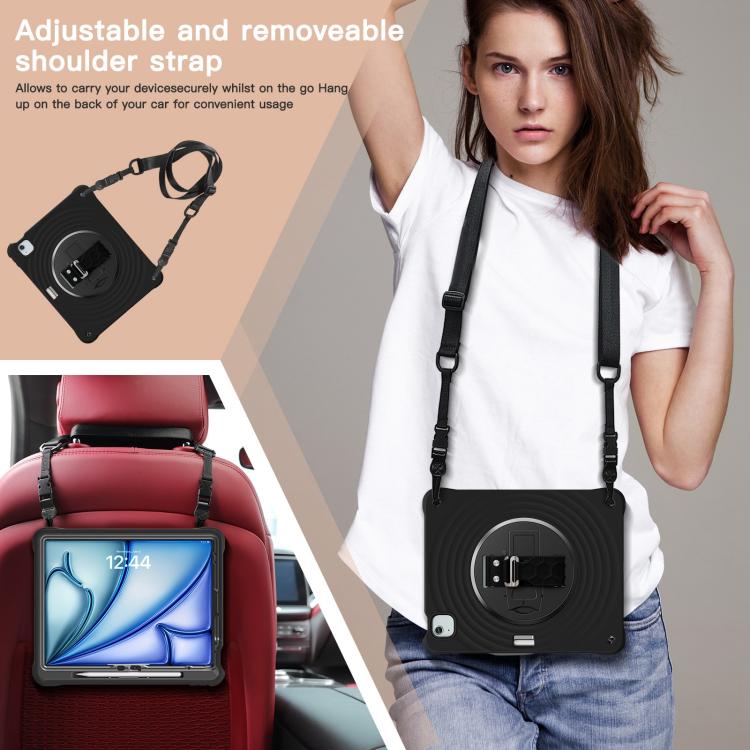 For iPad Air 13 2026 / 2025 / 2024 Rotation Holder Silicone Hybrid PC Tablet Case