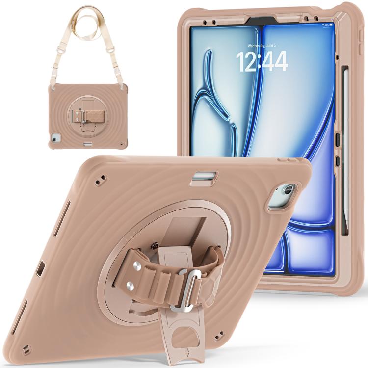 For iPad Air 13 2026 / 2025 / 2024 Rotation Holder Silicone Hybrid PC Tablet Case