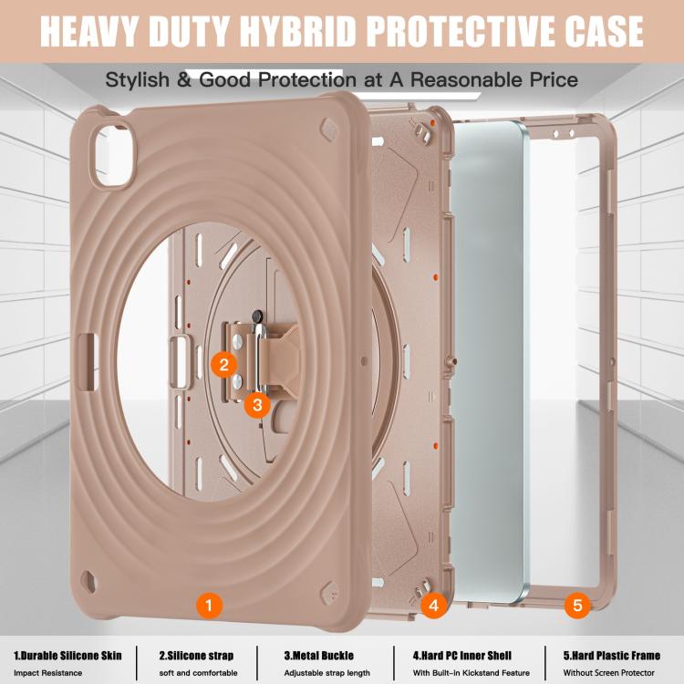 For iPad Air 13 2026 / 2025 / 2024 Rotation Holder Silicone Hybrid PC Tablet Case