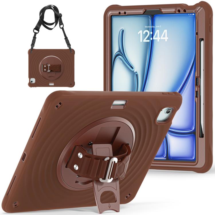 For iPad Air 13 2026 / 2025 / 2024 Rotation Holder Silicone Hybrid PC Tablet Case